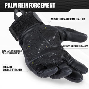 Guantes de Motociclismo de Cuero de Alta Calidad al por Mayor, con Pantalla Táctil, Refuerzo en la Palma y Protección Completa para las Manos - Product Image 3
