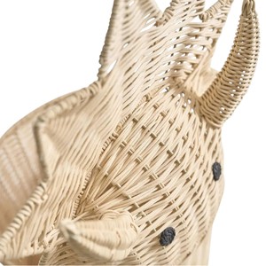 Cute Whale Woven Rattan Storage <b>Basket</b> <b>with</b> <b>Lid</b> Laundry Organizer Bin Boho Ocean Theme Nursery Room Decor - Product Image 4