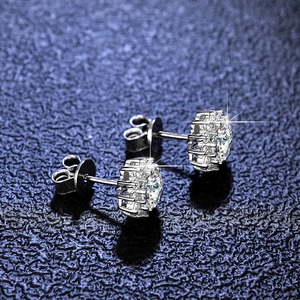 Pendientes de Diamantes de Moissanita de Plata de Ley 925 Más Vendidos para Mujeres y Hombres, Uso Diario, Regalo de Boda y Joyería al por Menor - Product Image 4