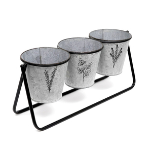 Ensemble de pots de fleurs classiques en métal thermolaqué avec plateau pour décoration de jardin intérieur/extérieur, taille personnalisable - Product Image 3