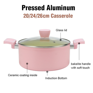 Olla de cocción premium de mármol antiadherente con construcción de aluminio duradero, tapa de vidrio templado y resistente al calor - Product Image 4