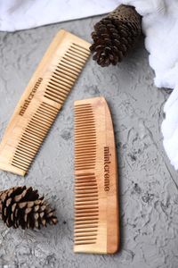 หวีไม้สะเดาทำมือ ซี่กว้าง สำหรับดูแลเส้นผม ราคาขายส่ง - Product Image 3