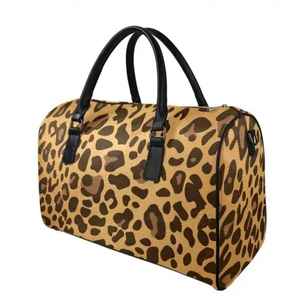 Leopard Print Duffel Bag Fashionable Travel Bag With Top Handles - Product Image 6