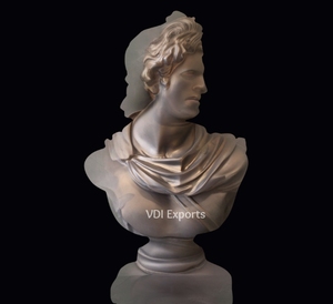 Classical Roman Greek Bust Sculpture Polyester Resin Carved Vintage Marble Finish <b>Table</b> <b>Decor</b> for Luxury Events & wedding <b>decor</b> - Product Image 4
