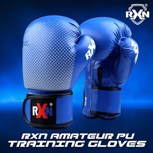 Guantes de Entrenamiento de PU para Aficionados RXN, Azules, Transpirables, con Cierre de Velcro, para Boxeo y Sparring, Adultos de 14 Años en Adelante - Product Image 3