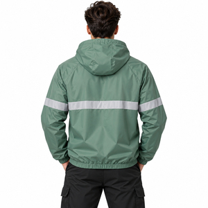 High Quality <b>Men</b> Reflective Windbreaker Jacket Hooded Running Sports <b>Coat</b> Waterproof Outdoor Jacket Custom <b>Mens</b> Wind wear Jacket - Product Image 2