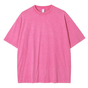 Camisetas de tela de sarga con cuello alto y hombros caídos, estilo oversized, lavado ácido, venta al por mayor 2026, servicios OEM/ODM - Product Image 2