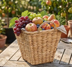 Natural Handwoven Water Hyacinth <b>Storage</b> <b>Basket</b> with Sturdy Braided Handles Decorative Woven Organizer Bin for Home <b>Storage</b> - Product Image 4