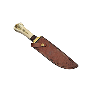 Cuchillo Bowie de Acero de Damasco Hecho a Mano con Hoja Forjada a Mano y Mango de Hueso, Cuchillo de Caza de Hoja Fija - Product Image 5