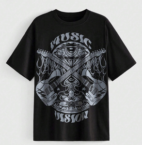 T-shirt en coton 100% imprimé avec logo, coupe ample, impression en relief, service OEM, tendance et confortable pour hommes - Product Image 6