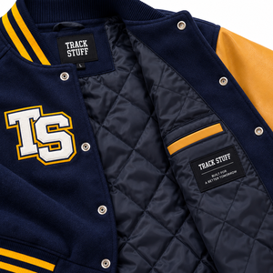 <b>Track</b> Stuff Custom <b>Mens</b> Varsity Letterman <b>Jacket</b> Wool Cotton Stand Collar Custom Embroidered Logo Front Streetwear Winter - Product Image 6