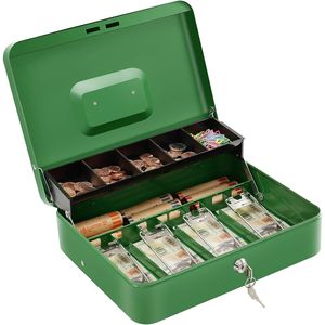 Cassetta Portavalori Grande in Metallo con Serratura e Chiave, Vassoio Porta Soldi per Registratore di Cassa POS, Cassetta di Sicurezza in Metallo per Conservazione Sicura di Denaro - Product Image 1