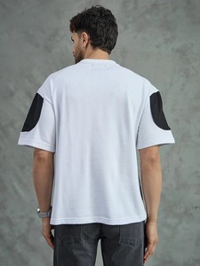 Camiseta de Manga Corta con Cuello en V para Hombre, Estilo Urbano, de Algodón Jersey Oversize, con Estampado de Llamas en la Parte Delantera, Transpirable - Product Image 2