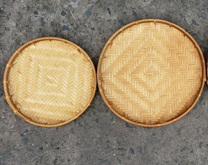 <b>Small</b> To Large Flat Round Wicker Serving <b>Tray</b> For Food Storage And Home Decoration Bamboo Flat Winowing Basket From Vietnam - Product Image 4