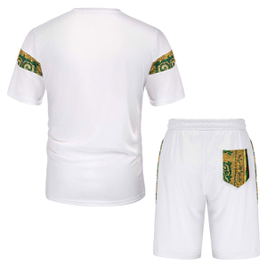 Conjunto de Camiseta de Manga Corta con Cuello en V y Pantalones Cortos Holgados para Hombre, Transpirable y Antiarrugas, de Poliéster/Algodón, Ropa Casual 2026 - Product Image 2