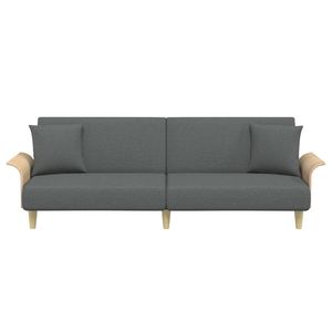 Canapé-lit en tissu gris foncé 100% polyester, contreplaqué standard - Product Image 4