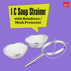 Multi-Purpose Stainless Steel IC Soup <b>Strainer</b> with Reinforce Mesh <b>Strainer</b> Handle Fine Mesh - Product Image 5