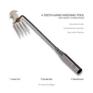 Herramienta Manual de Jardinería de Alta Calidad, Diseño Clásico Vintage, 4 Dientes, Mango de Acero, para Eliminar Malezas en Jardín, Granja y Patio Trasero - Product Image 1