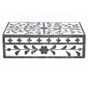 Nuevo Joyero Rectangular de Hueso Tallado a Mano con Organizador Decorativo a Precio de Mayoreo - Product Image 4