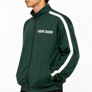 เสื้อแจ็คเก็ตแทร็คแขนลายทางสำหรับผู้ชาย คุณภาพพรีเมียม แขนลายทาง ซิปยาวเต็มตัว ทรงพอดีตัว สั่งตัดได้ตามต้องการ - Product Image 3