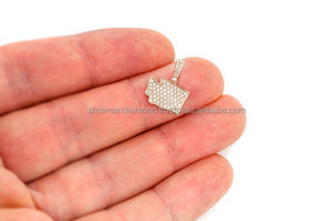 2026 Trending 10K <b>Solid</b> <b>Gold</b> Hip Hop Style Natural Stone Yellow <b>Gold</b> Plated Geometric Shape <b>Pendant</b> Necklace Washington Charm - Product Image 3