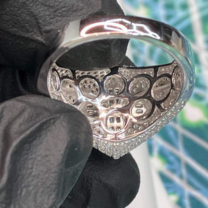 Anillo de lujo con cruz de moissanita para hombre, banda de plata 925 con piedra baguette, joyería llamativa, elegante regalo religioso para él - Product Image 5