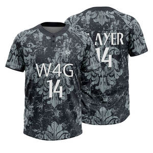 Camisetas Personalizadas de Béisbol/Sóftbol para Niñas, 100% Poliéster, Impresión por Transferencia de Calor, Transpirables y de Secado Rápido, Cierre de Dos Botones - Product Image 1