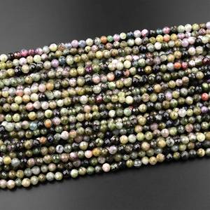 Cuentas Redondas Facetadas de Turmalina Verde Natural, Micro Gemas para la Elaboración de Joyería, Manualidades y Suministros de Bricolaje - Product Image 2