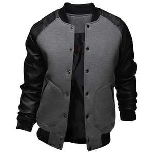 Colección de Chaquetas Varsity de Moda Masculina 2024: Manténgase Abrigado con Estilo con Cuello Alto - Product Image 5
