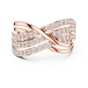 Bague d'anniversaire en or jaune 14 carats avec diamant de laboratoire rond pour femme |   Nouveau diamant cultivé - Product Image 3