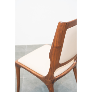 Chaise de salle à manger moderne en bois de noyer, siège rembourré avec dossier ergonomique pour cuisine, salle à manger, hôtel, mobilier PISANO - Product Image 3