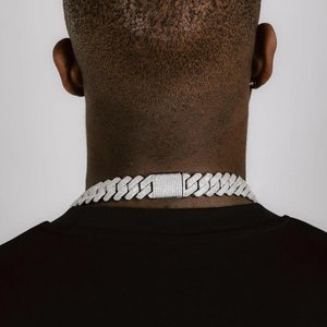 <b>Iced</b> <b>Out</b> Cuban Link <b>Chain</b> 925 Sterling Silver VVS Moissanite Diamond Hip Hop Necklace Luxury Miami Cuban <b>Chain</b> - Product Image 2