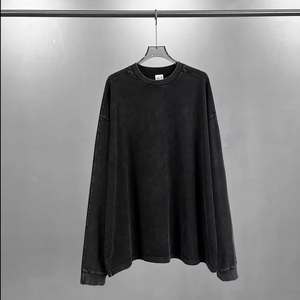 เสื้อเชิ้ตแขนยาวสไตล์วินเทจสำหรับผู้ชาย ผ้าเจอร์ซีย์เนื้อนุ่ม 250 GSM ทรงโอเวอร์ไซส์ สตรีทแวร์ คอทรงโอ ป้องกันขนร่วง ยี่ห้อ Meeroos - Product Image 3