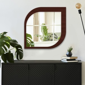 Beautiful Leaf Shape Design Scandinavian Glass <b>Wall</b> <b>Mirror</b> with Beveled Edge Decorative Artistic Bathroom <b>Wall</b> Decor - Product Image 2