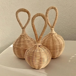 Juguete Sonajero para Bebés Hecho a Mano de Ratán Natural, Mordedor Ecológico para Bebés, Regalo para Guardería, Proveedor Mayorista de Fábrica - Product Image 1