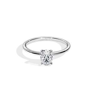 Bague de fiançailles classique en diamant taille ovale, monture à griffes en or jaune, bijoux fins pour femme - Product Image 3