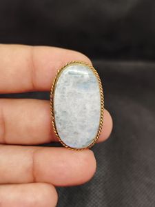 Colgante de Piedra Lunar 100% Natural con Ranura, de Alta Calidad, con Ranura de Latón, Precio al por Mayor, Lote de Colgantes de Macramé con Piedra Lunar, Cristal - Product Image 2