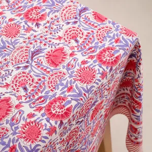 Mantel de Algodón Estampado Floral Lavado, Hecho a Mano en India, de Primera Calidad, Personalizable, para Hogar, Hotel, Restaurante - Product Image 6