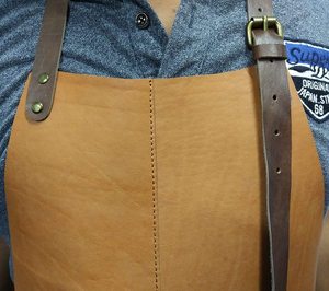 Tablier en cuir marron, tablier à poches avec sangle réglable, tablier sans manches pour chef, barista, tablier de restaurant - Product Image 5