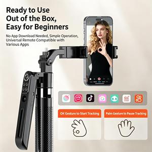 360 °   Soporte para Teléfono con Seguimiento Facial Automático, Sin Necesidad de Aplicación, con Brazo Ajustable hasta 1.8m para Transmisión en Vivo - Product Image 3