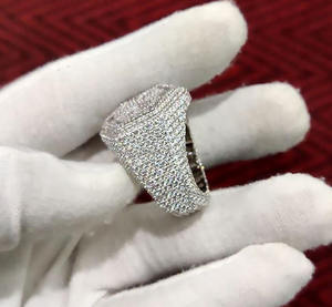 Custom Iced Hip Hop Style Cluster <b>Ring</b> <b>925</b> Sterling <b>Silver</b> Moissanite Engagement Wedding Man's Anniversary Gift Rhodium Plated - Product Image 4