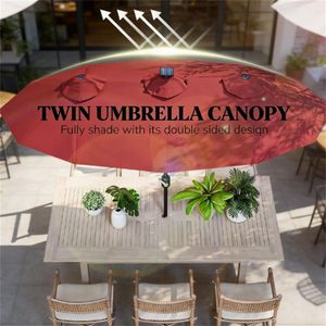 Parasol de terrasse solaire rouge bordeaux pour cour extérieure - Product Image 4