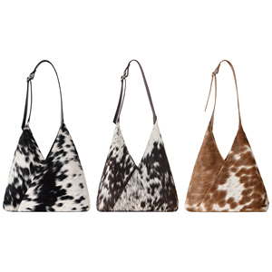 Women's Genuine Cow hair On Leather Hobo Shoulder Bag Real Hair On Cowhide Leather Slouchy Tote Large Capacity Luxury Handbag - Product Image 1