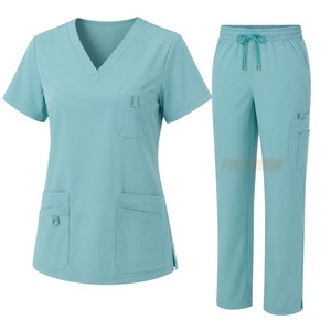 Tenue de travail personnalisée pour infirmières, haut de blouse en coton mélangé, pantalon cargo, vêtements médicaux et de soins de santé, fabricant en gros sous marque privée - Product Image 6