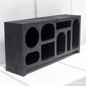 Console d'appoint moderne et contemporaine Vandana Sierra Maxima noire laquée - Product Image 5