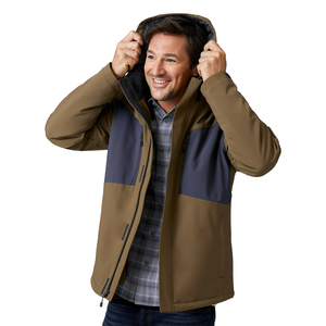 Vestes Softshell en gros, couleur marron, pour sports d'hiver en plein air, vêtements décontractés, vestes Softshell imperméables avec poches zippées - Product Image 5
