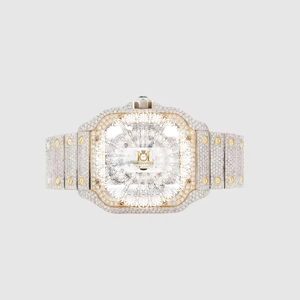 Montre Homme AURALUXURIA à Quartz Analogique avec Moissanite, Boîtier Argenté, Tons Or et Argent, Étanche 10 ATM, 25mm, Luxe Jour/Date - Product Image 3