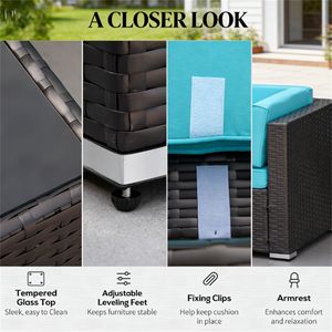 ชุดโซฟาสนามแบบแยกส่วน 7 ชิ้น สำหรับลานบ้าน คอลเลคชั่นเฟอร์นิเจอร์สวน - Product Image 4