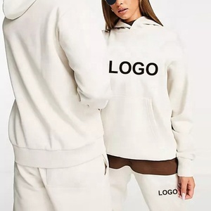 Survêtement unisexe de haute qualité 100% coton surdimensionné ensemble de jogging à capuche avec impression de logo personnalisé pour hommes en été - Product Image 1