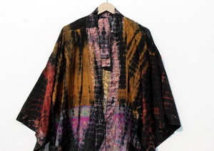 Kimono teint en ombre, tenue de nuit, tenue de salon en coton, cravate teintée en soie, kimono sari en soie vintage pour femmes, nouvel arrivage - Product Image 4